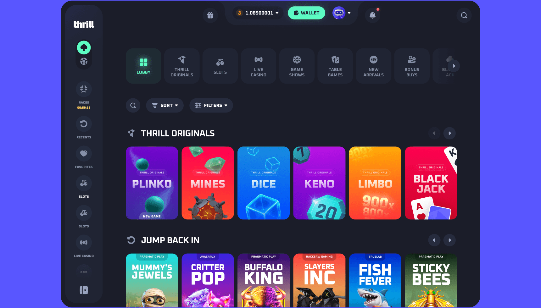 The Thrill casino platform